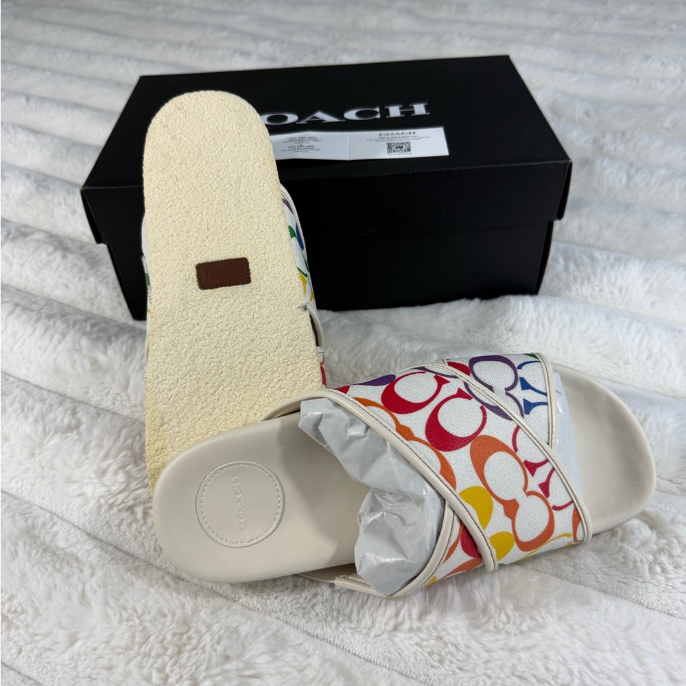 Coach Colorful Pattern Slide Sandals - Picture 2 of 5